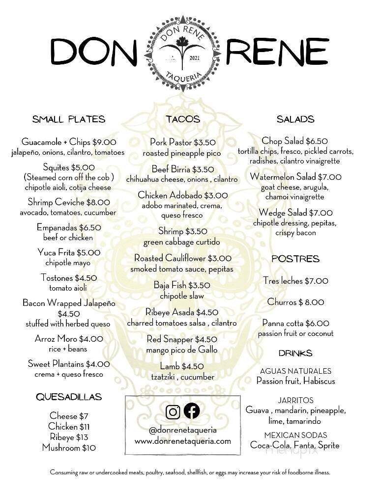 Don Rene Taqueria - Milford, CT menu_pic