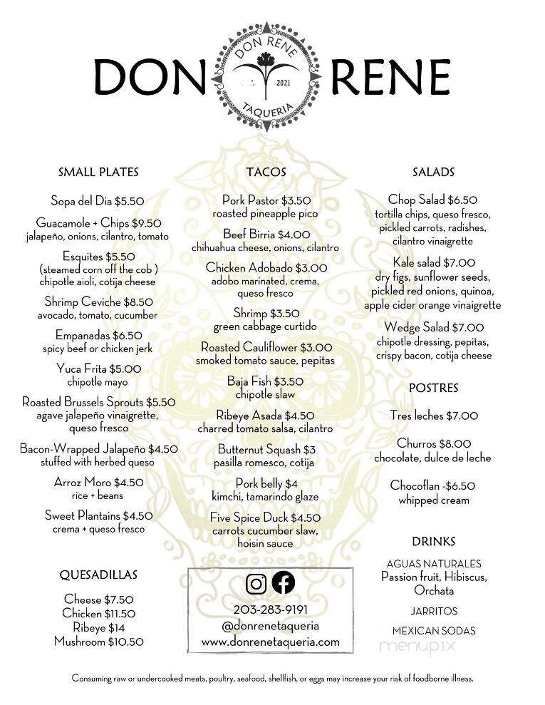 Don Rene Taqueria - Milford, CT menu_pic