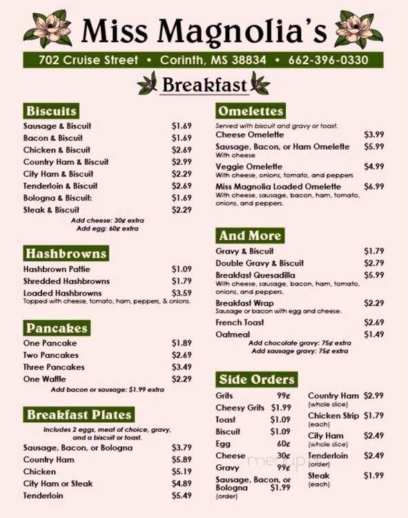 Miss Magnolia's - Corinth, MS menu_pic
