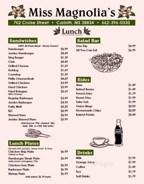 Miss Magnolia's - Corinth, MS menu_pic