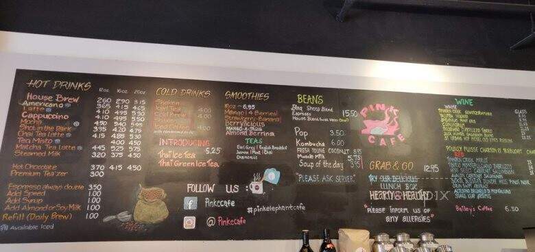 Pink Elephant Cafe - Vancouver, BC menu_pic