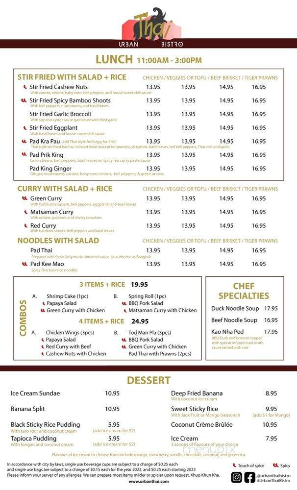 Pink Elephant Cafe - Vancouver, BC menu_pic