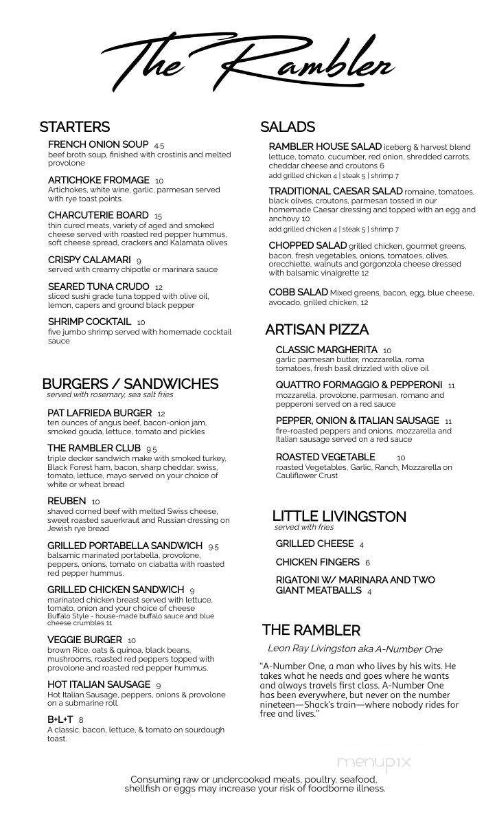 The Rambler - Cambridge Springs, PA menu_pic