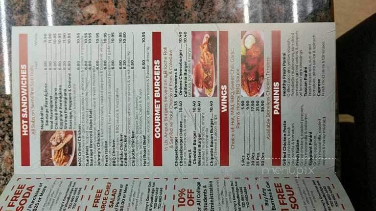 Johnnys Gourmet Deli - Edison, NJ menu_pic
