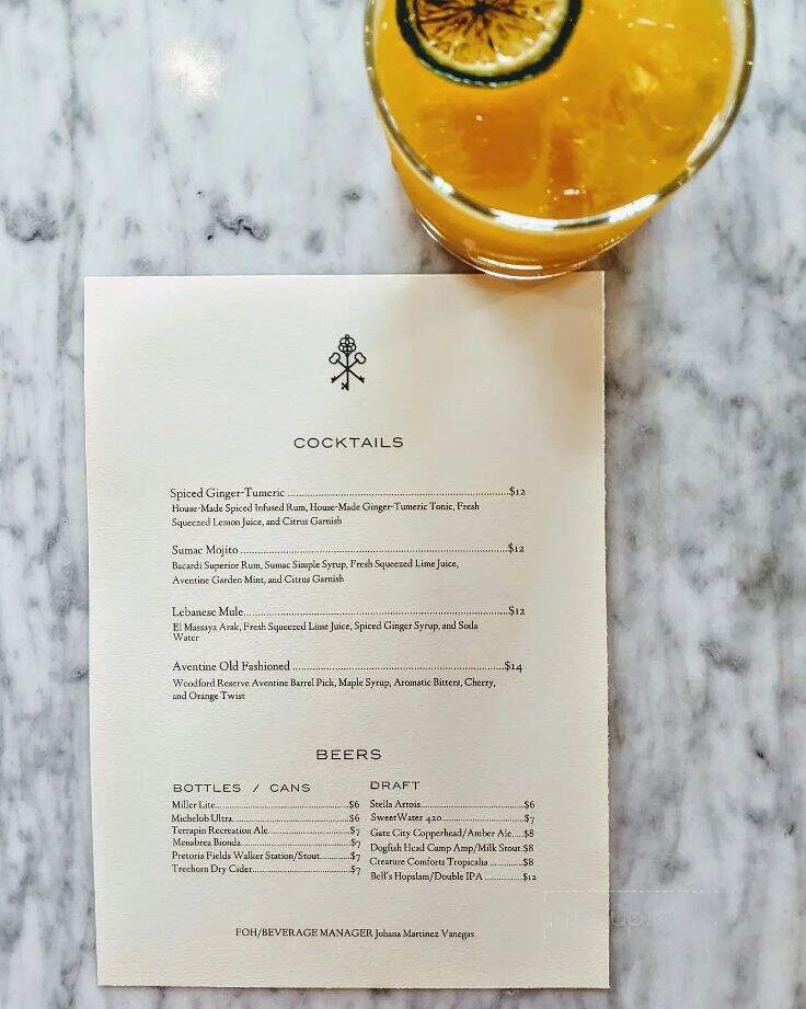 Aventine Rome - Rome, GA menu_pic