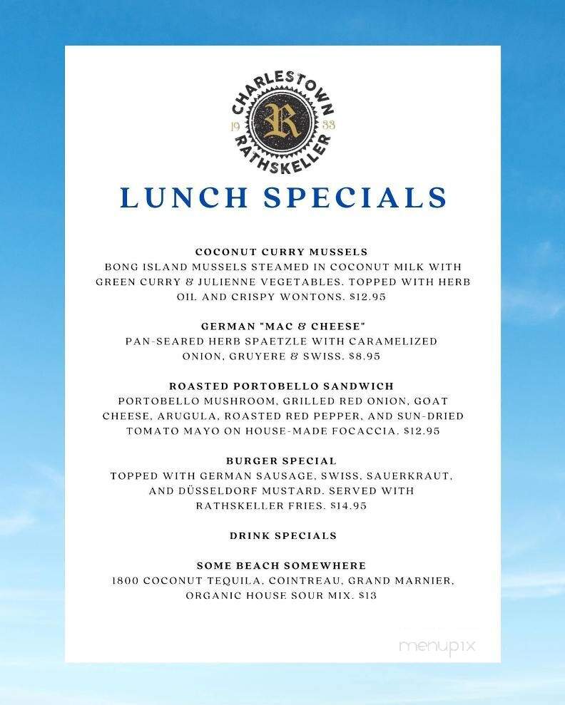 Rathskeller - Charlestown, RI menu_pic