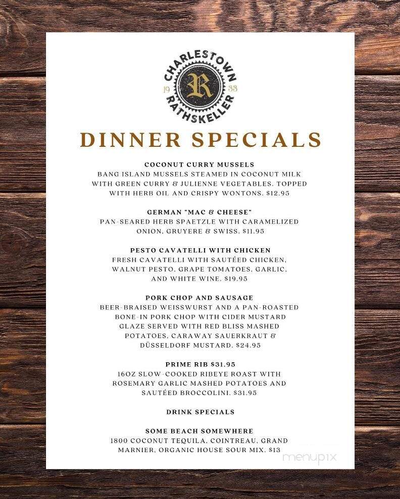 Rathskeller - Charlestown, RI menu_pic