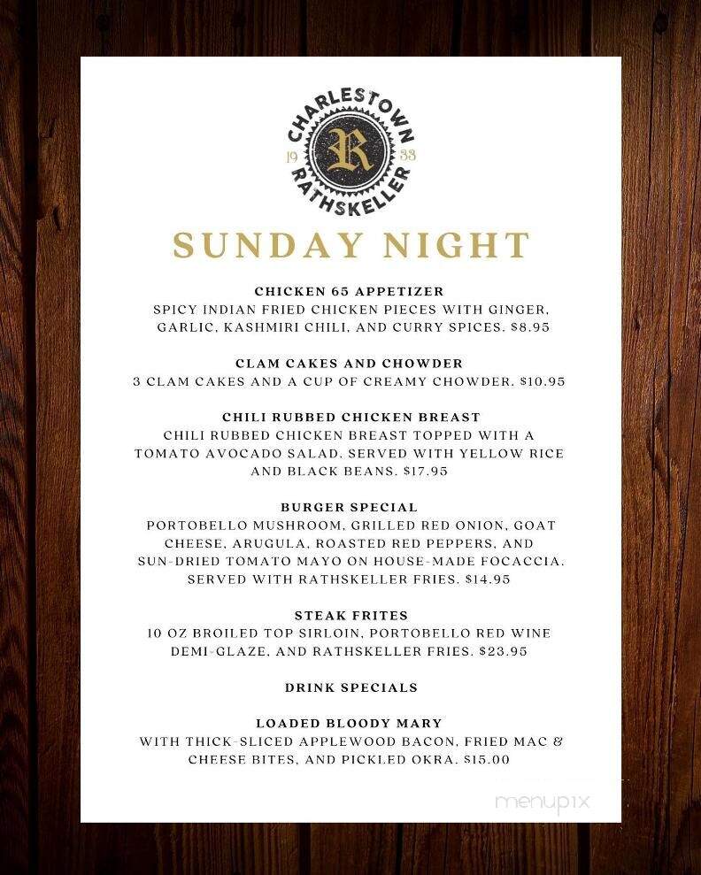 Rathskeller - Charlestown, RI menu_pic