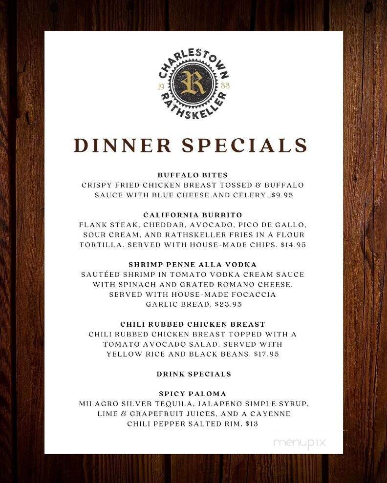 Rathskeller - Charlestown, RI menu_pic