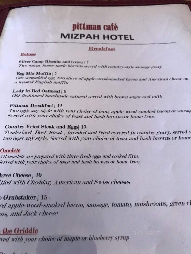 Pittman Cafe - Tonopah, NV menu_pic