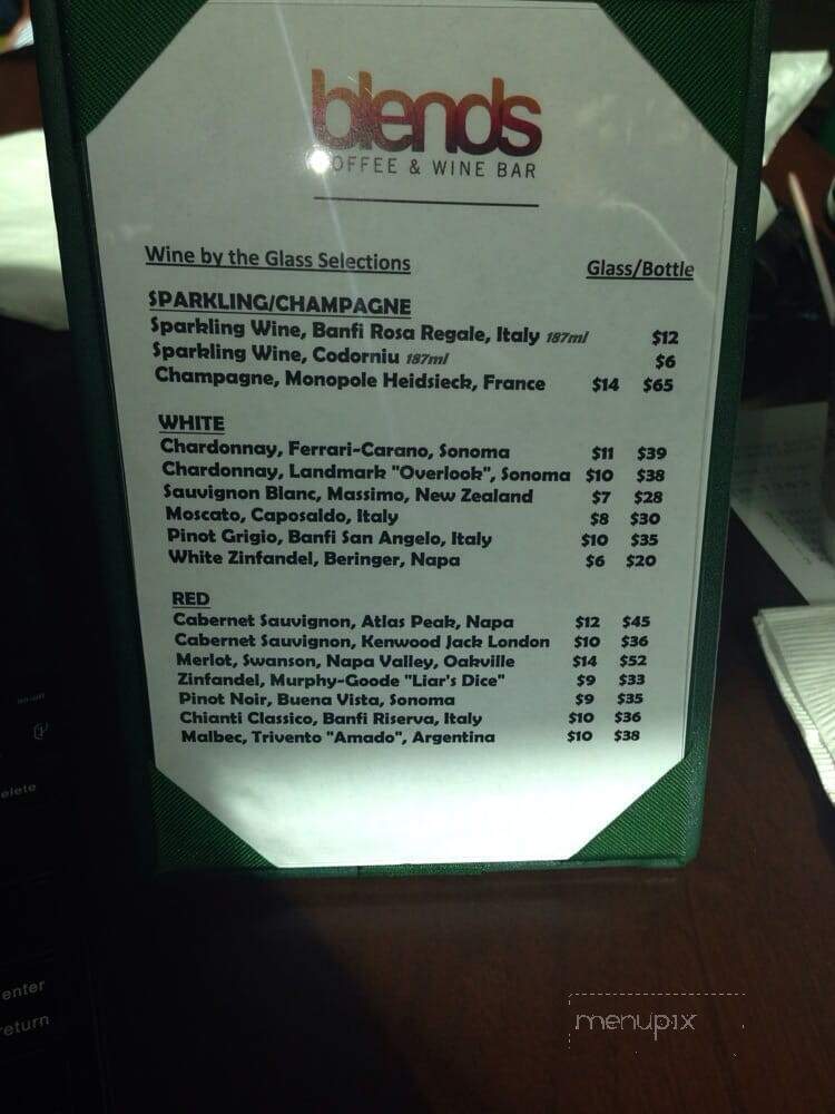 Blends Coffee & Wine Bar - Temecula, CA menu_pic