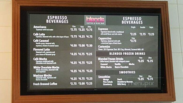 Blends Coffee & Wine Bar - Temecula, CA menu_pic