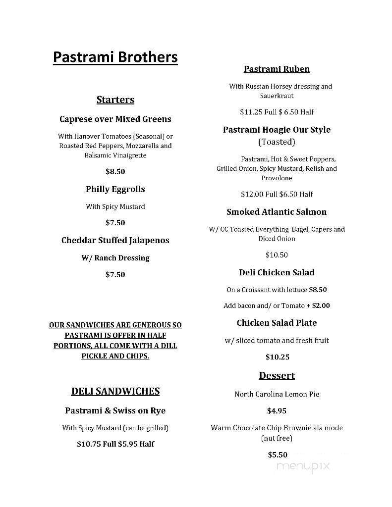 The Old CIty Bar - Richmond, VA menu_pic