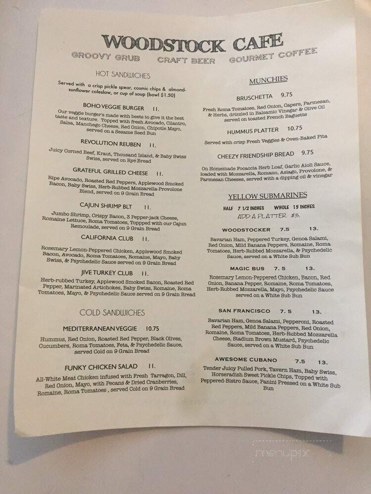 Woodstock - Vermilion, OH menu_pic