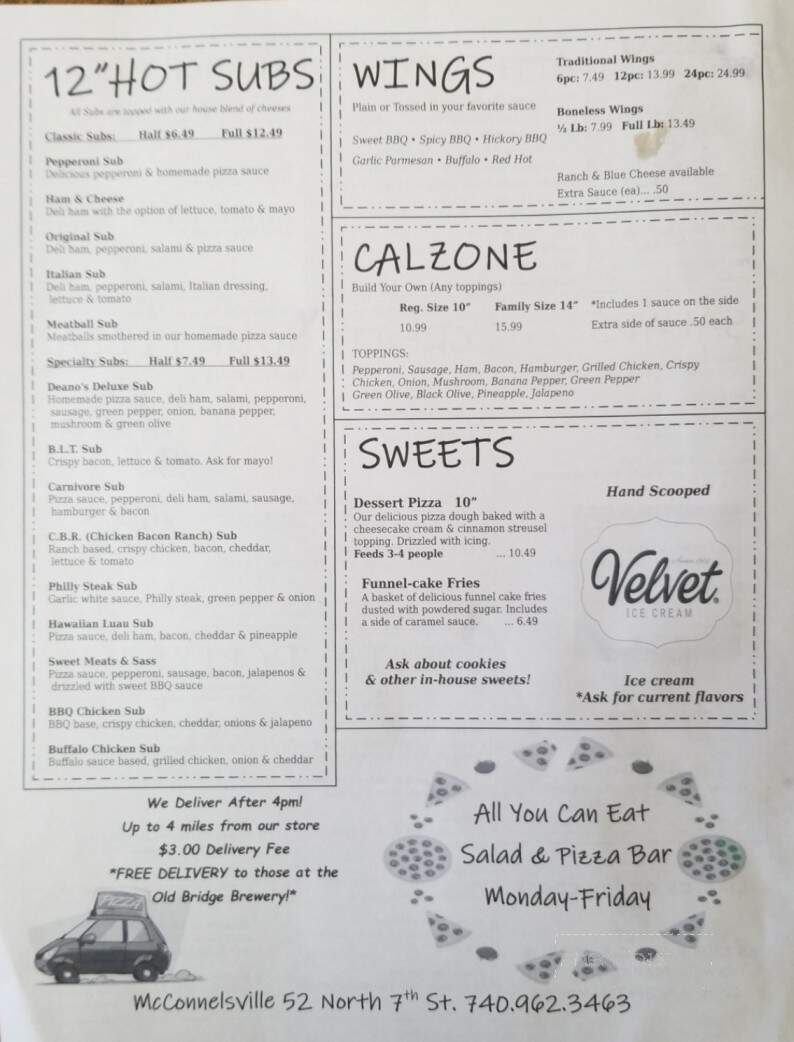 Deano's Pizza & Subs - Mcconnelsville, OH menu_pic