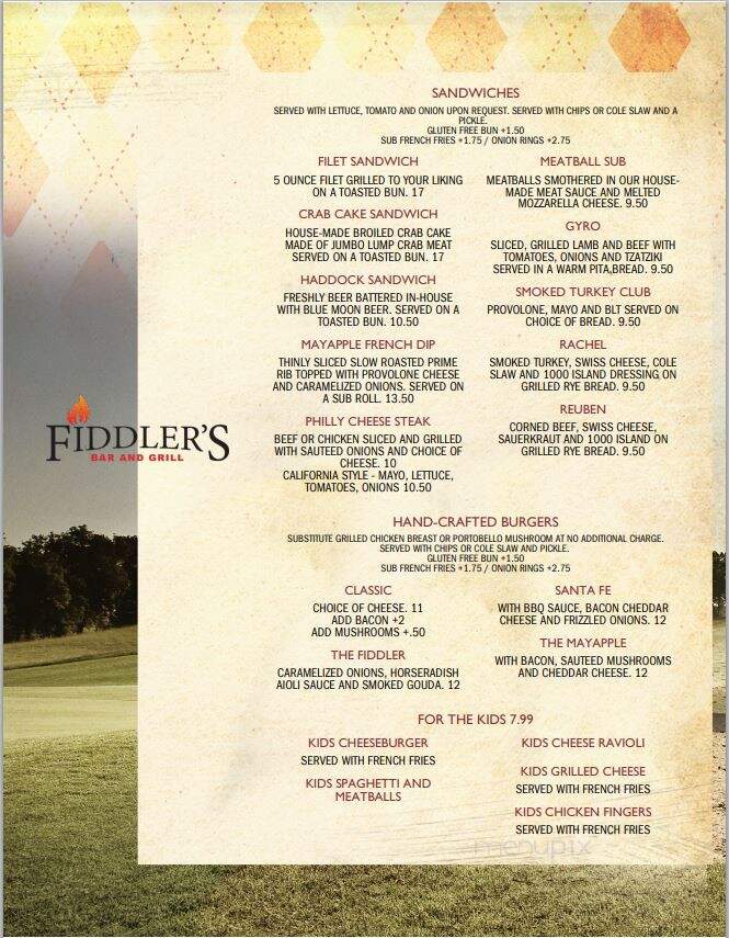 Fiddler's Restaurant - Carlisle, PA menu_pic