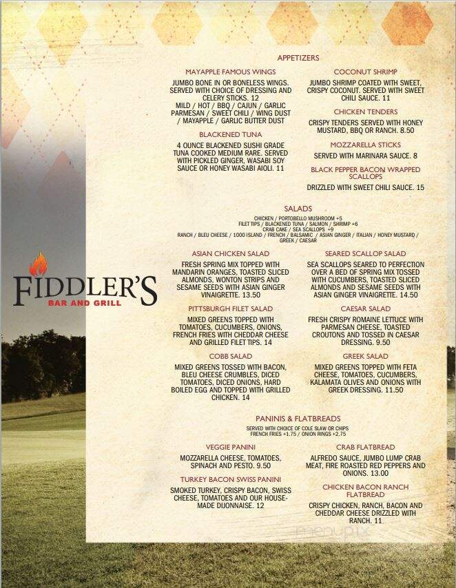 Fiddler's Restaurant - Carlisle, PA menu_pic