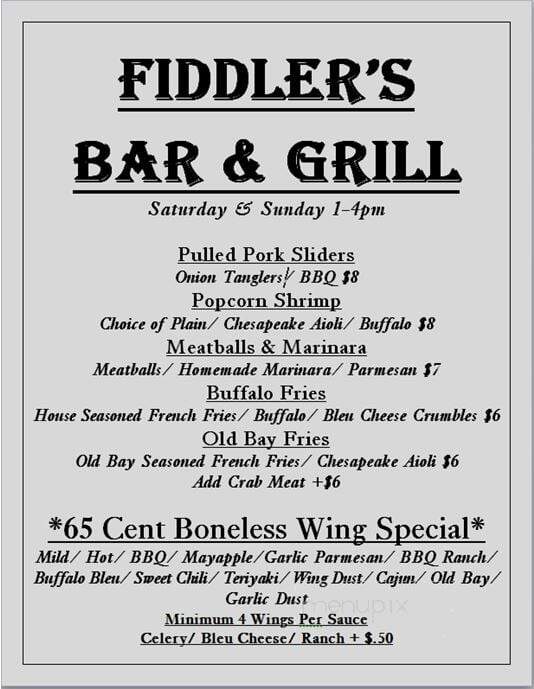Fiddler's Restaurant - Carlisle, PA menu_pic