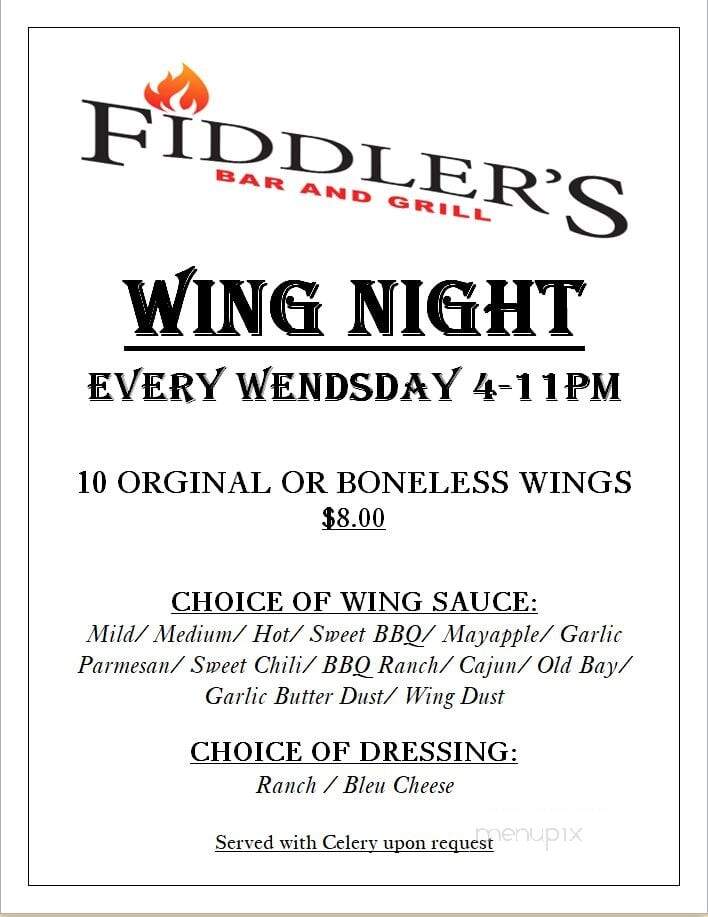 Fiddler's Restaurant - Carlisle, PA menu_pic