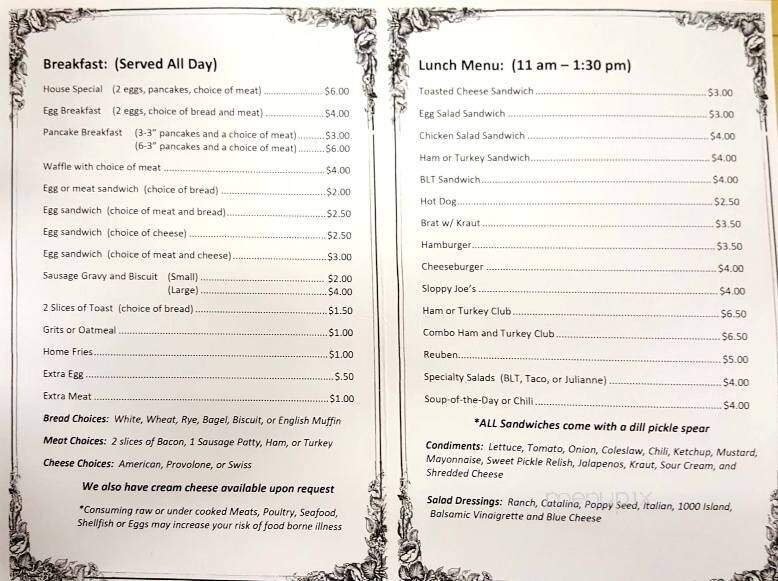 Richard's Coffee Shop - Mooresville, NC menu_pic