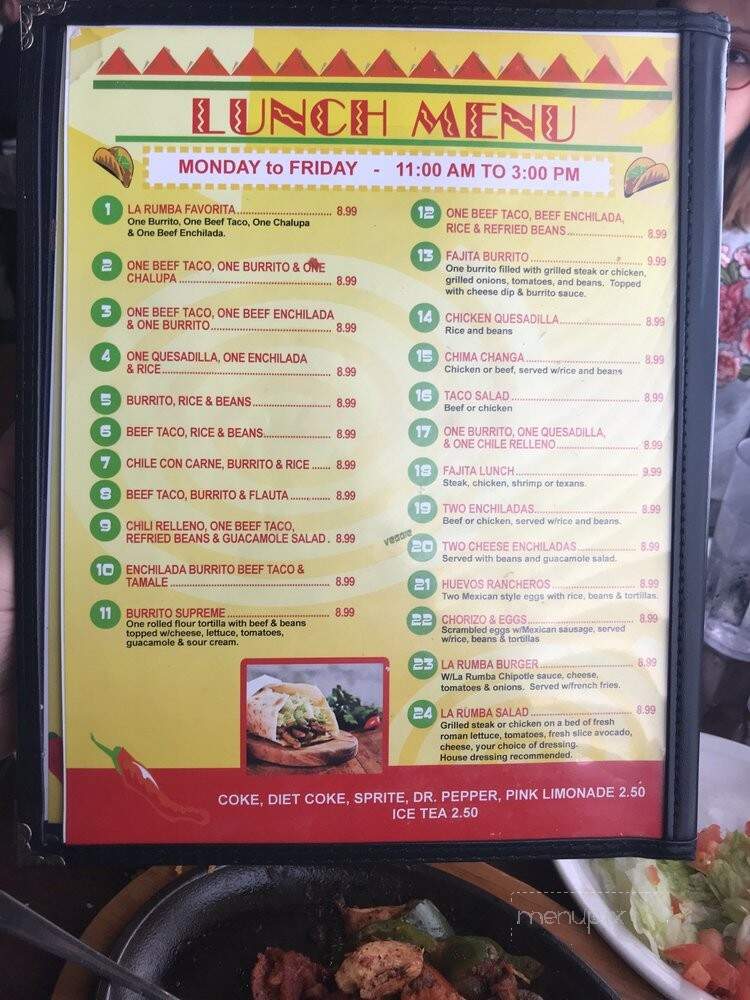 La Rumba - Jennings, LA menu_pic