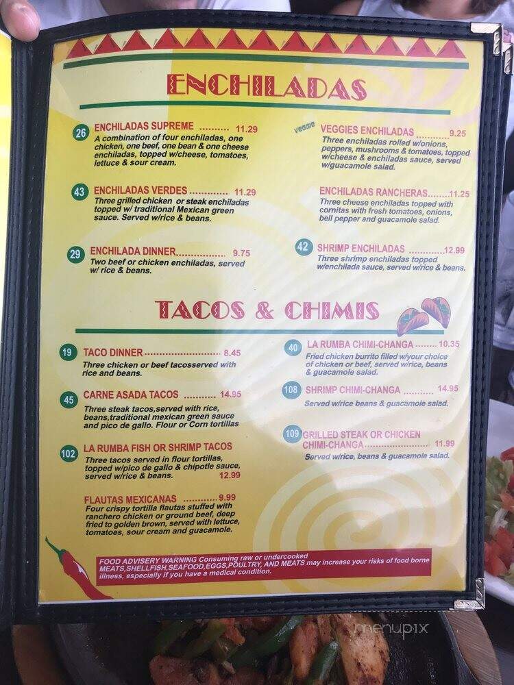 La Rumba - Jennings, LA menu_pic