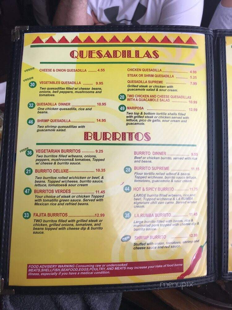 La Rumba - Jennings, LA menu_pic