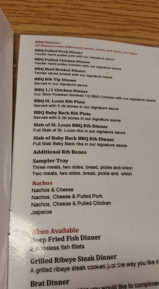 Tim's Awesome BBQ - Princeton, IN menu_pic