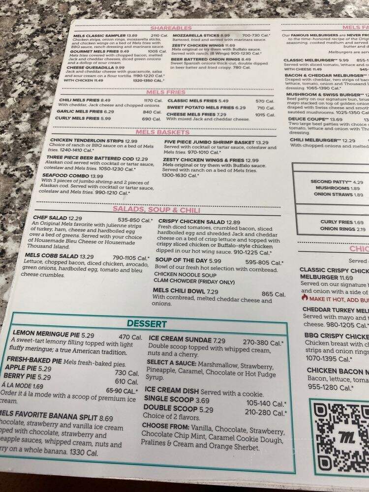 The Original Mel's Diner - Pinole, CA menu_pic