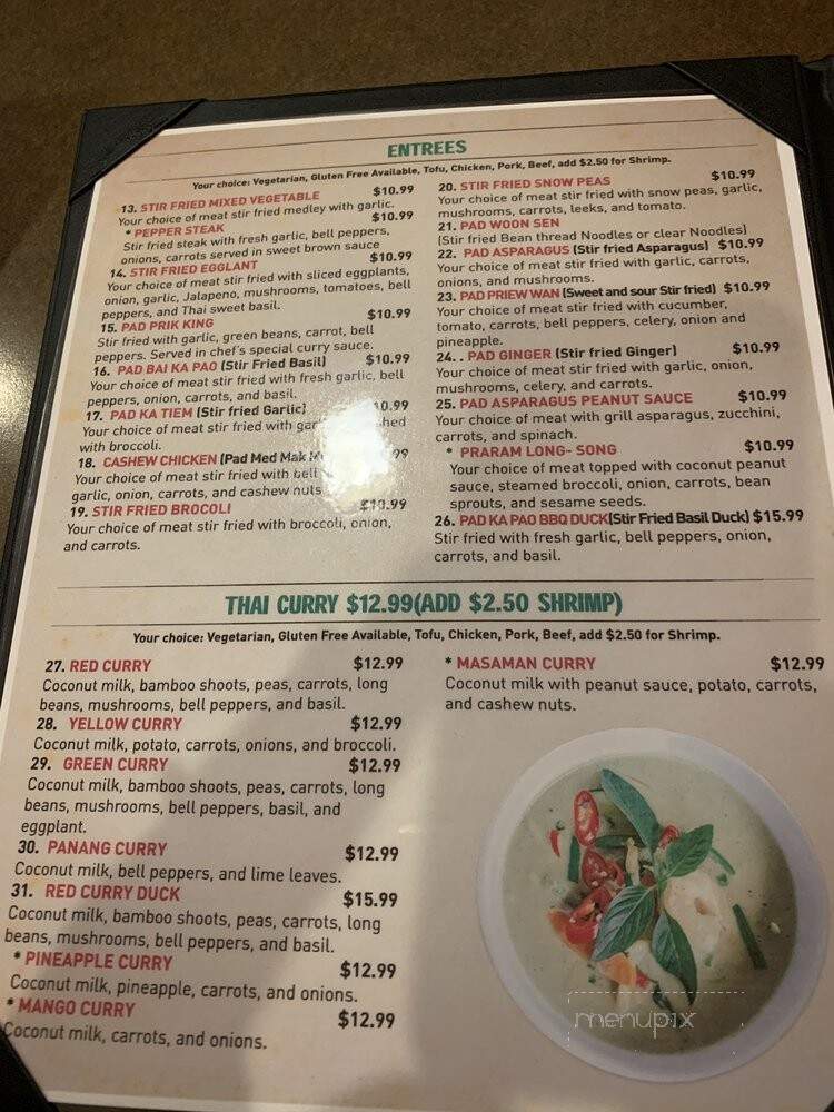 Thai Thai Cuisine - Branson, MO menu_pic