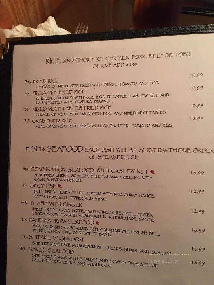 Thai Thai Cuisine - Branson, MO menu_pic