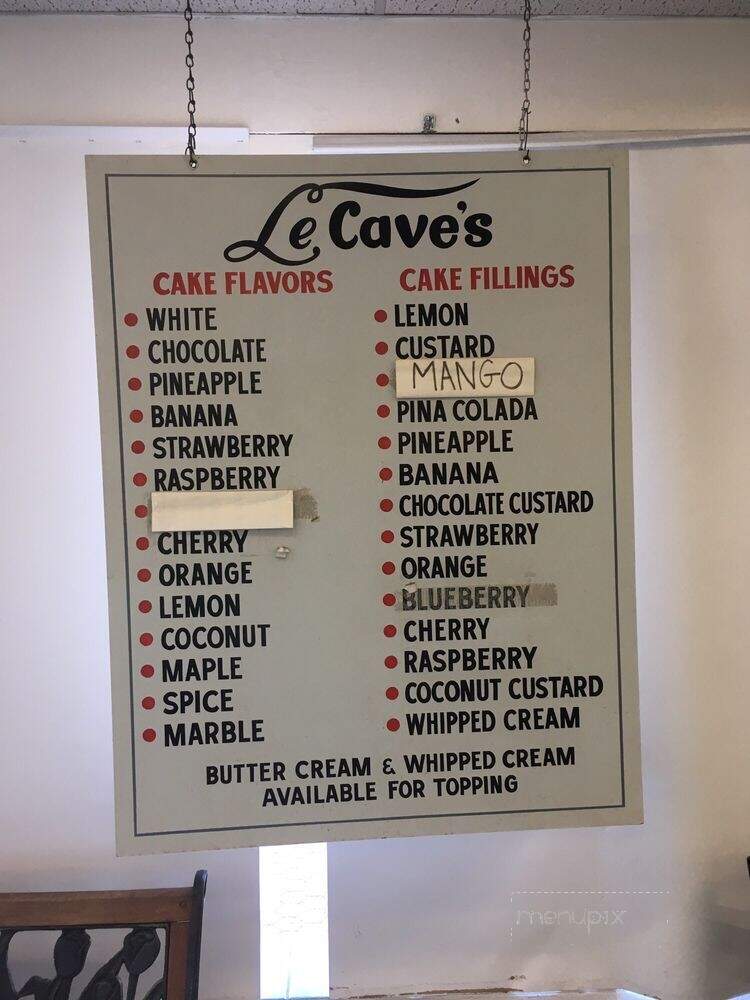 Le Caves Bakery - Tucson, AZ menu_pic
