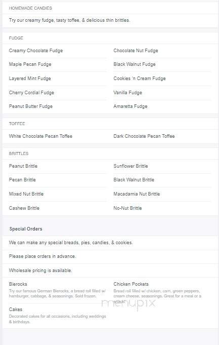 Alma Bakery & Sweet Shoppe - Alma, KS menu_pic
