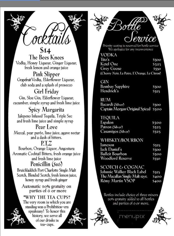 Back Room - New York, NY menu_pic