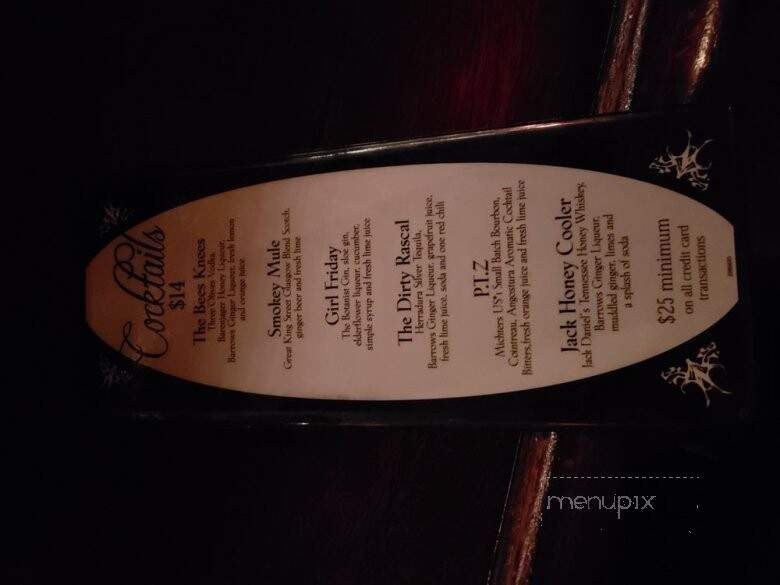 Back Room - New York, NY menu_pic