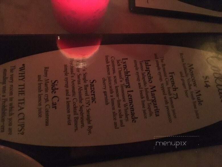 Back Room - New York, NY menu_pic