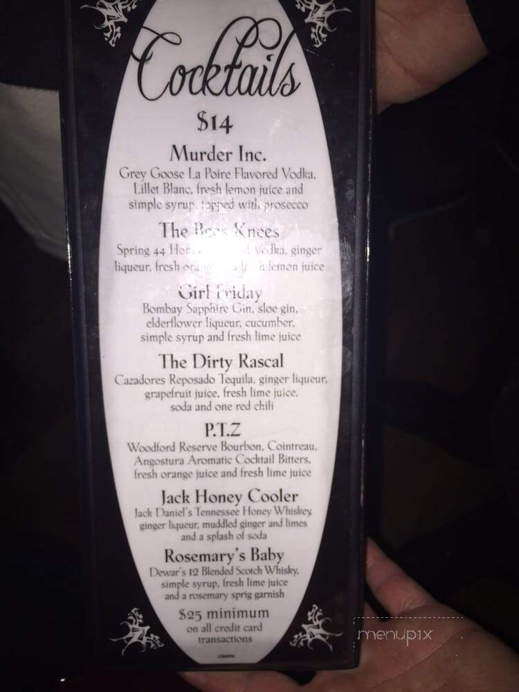 Back Room - New York, NY menu_pic