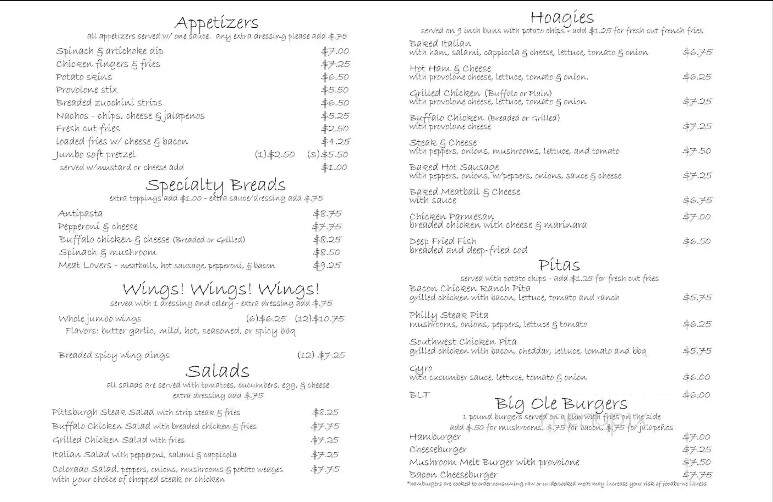 James Street Tavern - Monroeville, PA menu_pic