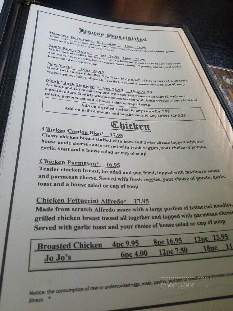 Zim's Brau Haus - The Dalles, OR menu_pic