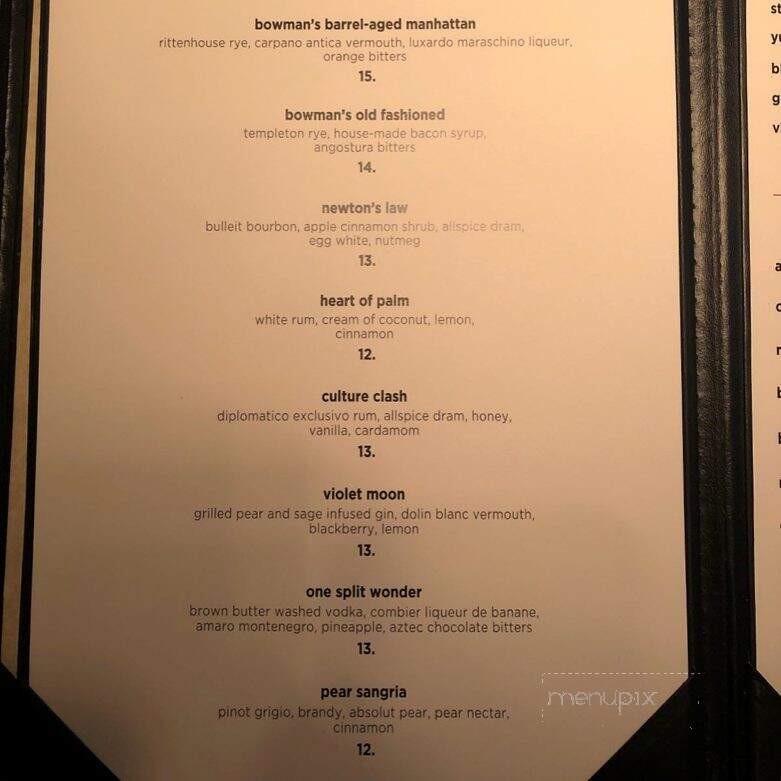Bowman's Tavern - New Hope, PA menu_pic
