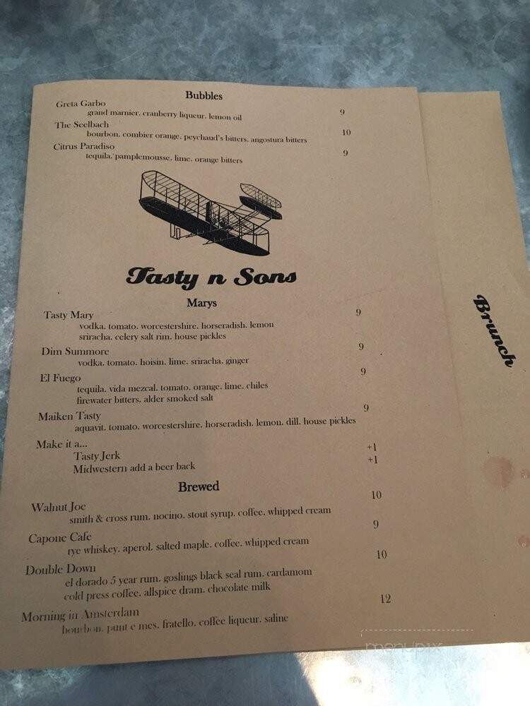 Tasty and Sons - Portland, OR menu_pic