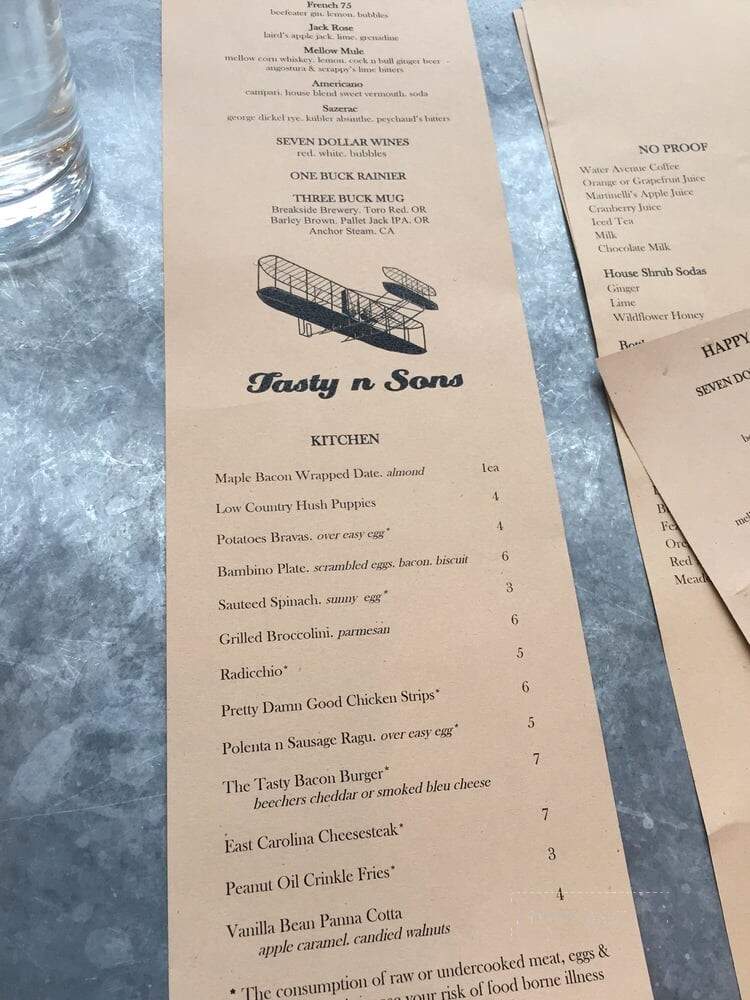 Tasty and Sons - Portland, OR menu_pic