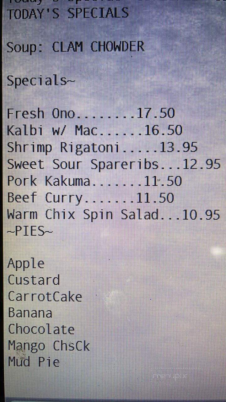Don's Grill - Hilo, HI menu_pic