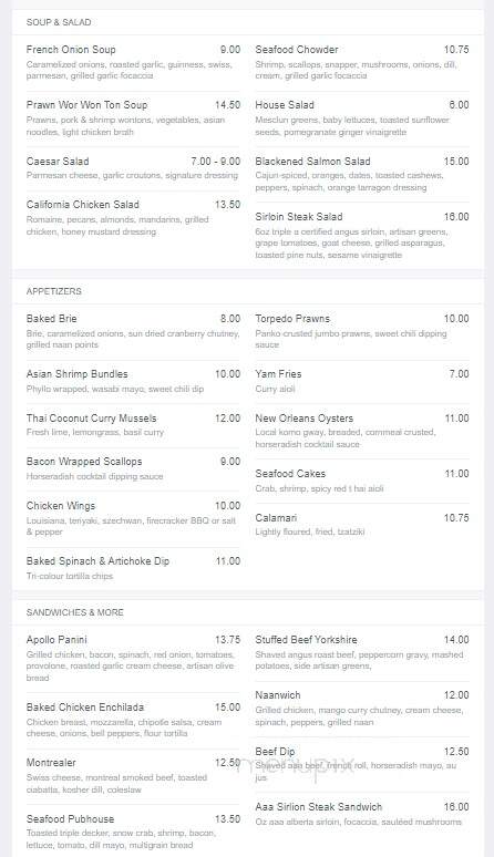 Blackfin Pub - Comox, BC menu_pic