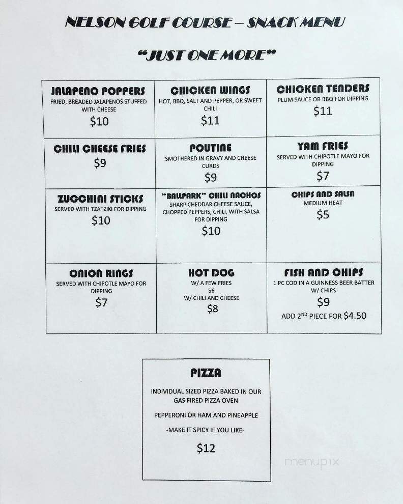 Granite Pointe Golf Club - Nelson, BC menu_pic