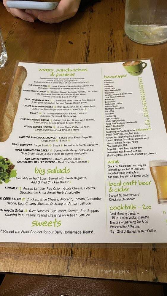 The Kiwi Cafe - Chester, NS menu_pic