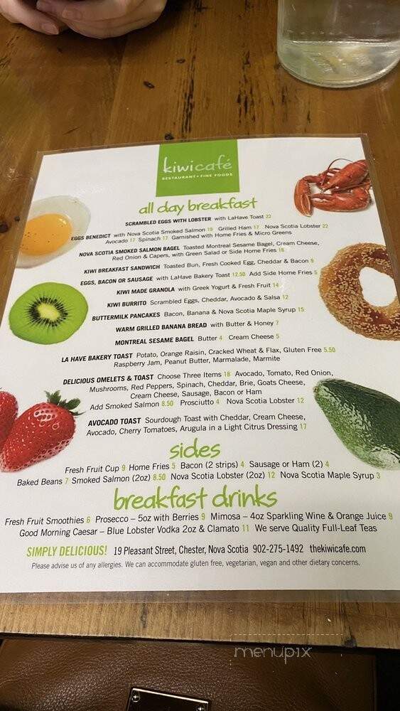 The Kiwi Cafe - Chester, NS menu_pic
