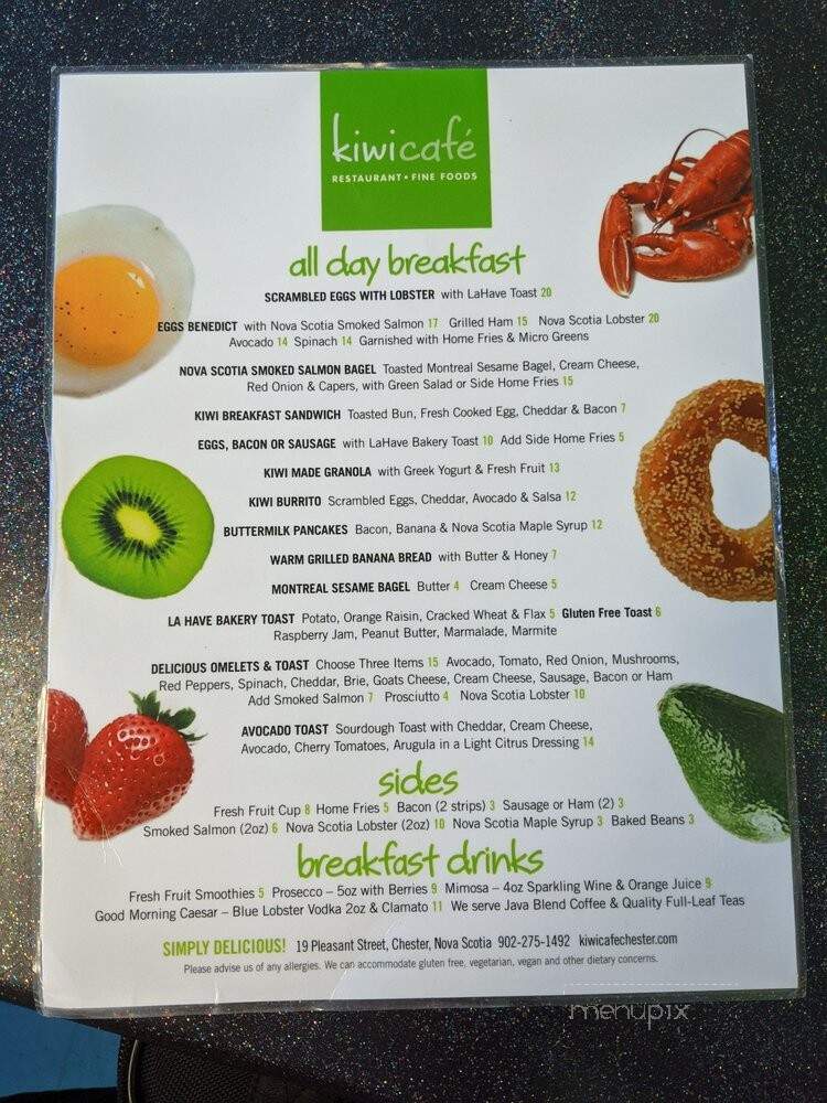 The Kiwi Cafe - Chester, NS menu_pic