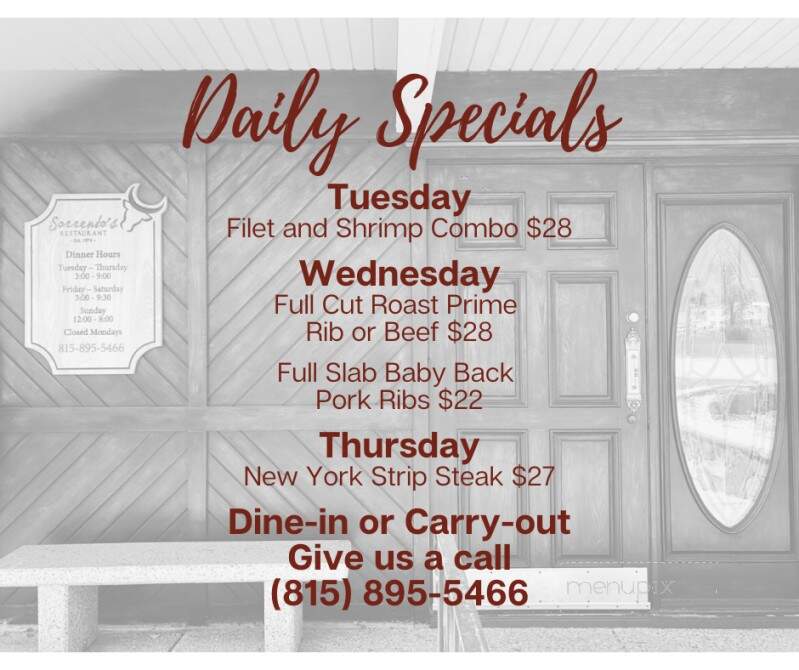 Sorrento's Restaurant - Maple Park, IL menu_pic