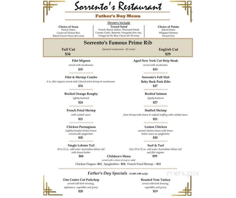 Sorrento's Restaurant - Maple Park, IL menu_pic